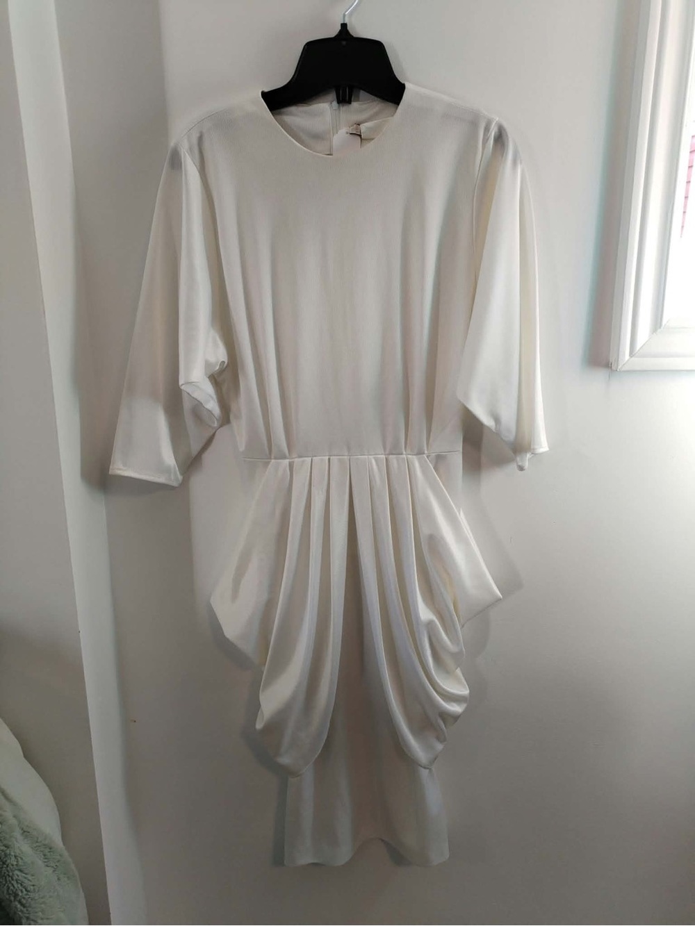 Women’s Vintage Elegant Cream Draped Waist Dress - XS